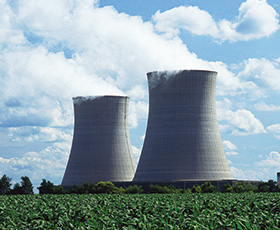 Chimneys of a power plant